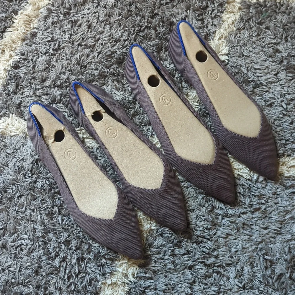 Rothy's Ponts in Mink Purple with Blue Heel Trim Size Women's 10 - Picture 2 of 9